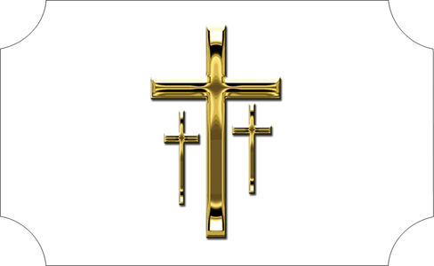 DLP517 517 GD WT Gold 3 Crosses White